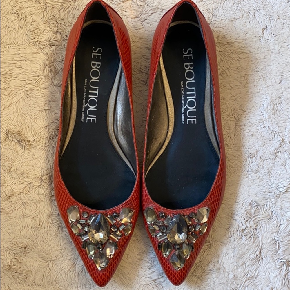 SE Boutique by Sam Edelman red jeweled shoes 8